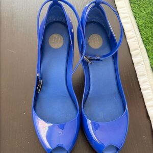 Melissa Vibrant Blue Peep-Toe Heels